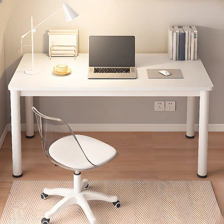 Simplicity White Wooden Rectangular Writing Desk Image - 1