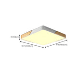 Simplicity Wood Square LED Flush Mount Ceiling Light Image - 14