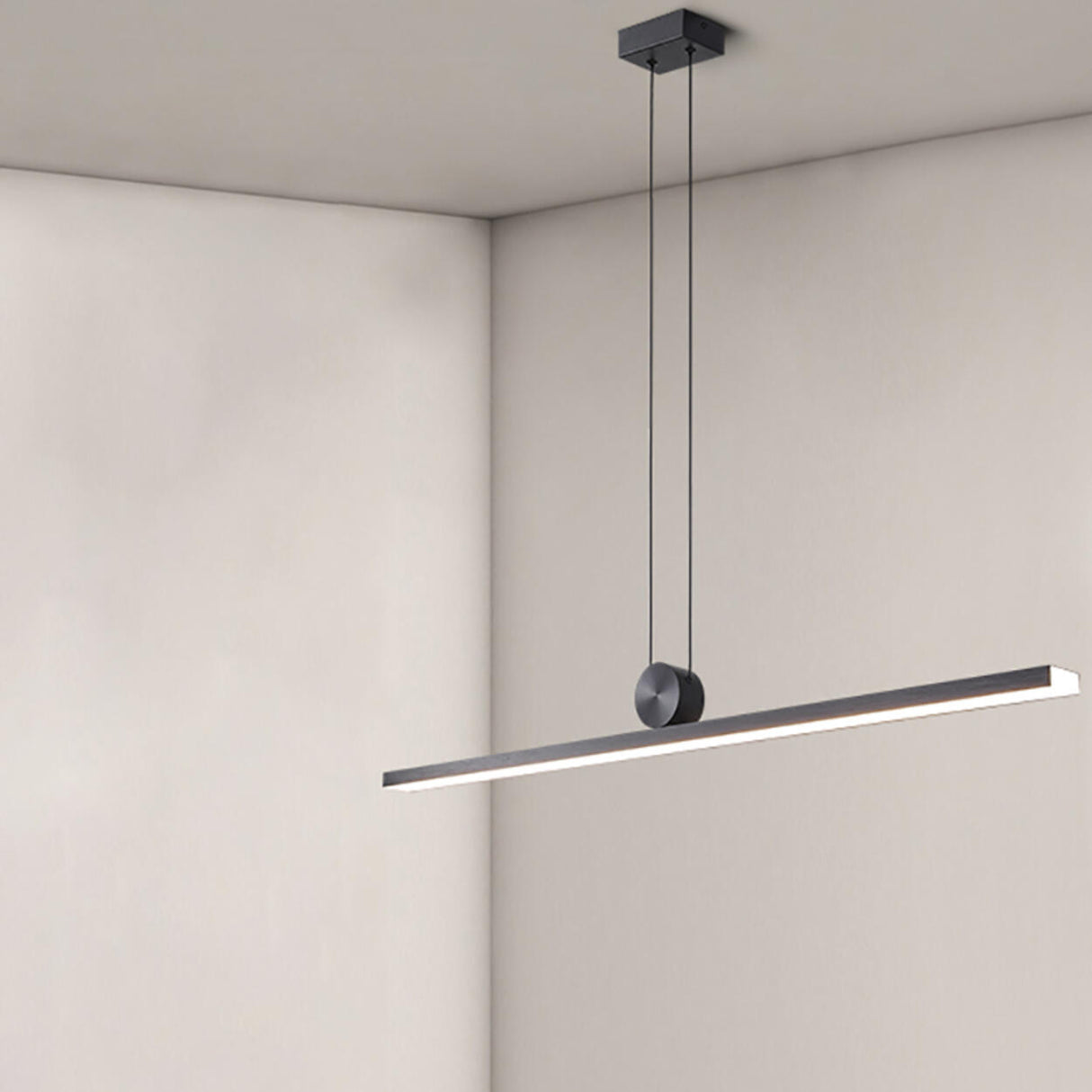 Simplistic Adjustable Linear LED Island Pendant Light Image - 2