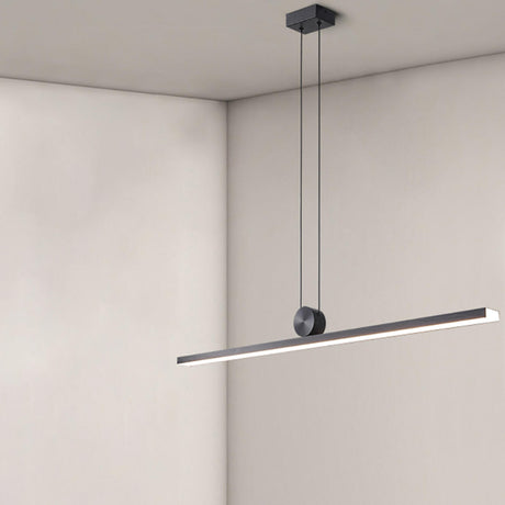 Simplistic Adjustable Linear LED Island Pendant Light Image - 2