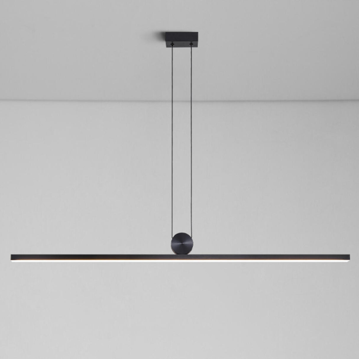 Simplistic Adjustable Linear LED Island Pendant Light Image - 7