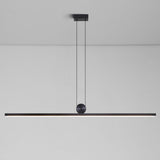 Simplistic Adjustable Linear LED Island Pendant Light Image - 7