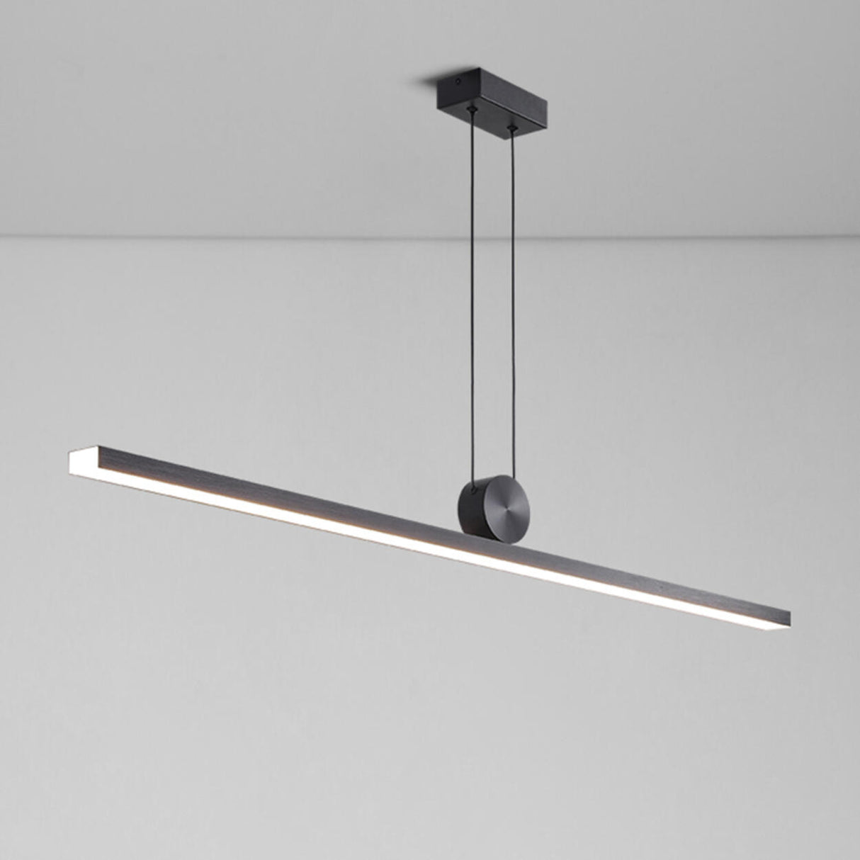 Simplistic Adjustable Linear LED Island Pendant Light Image - 8