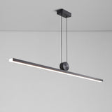 Simplistic Adjustable Linear LED Island Pendant Light Image - 8