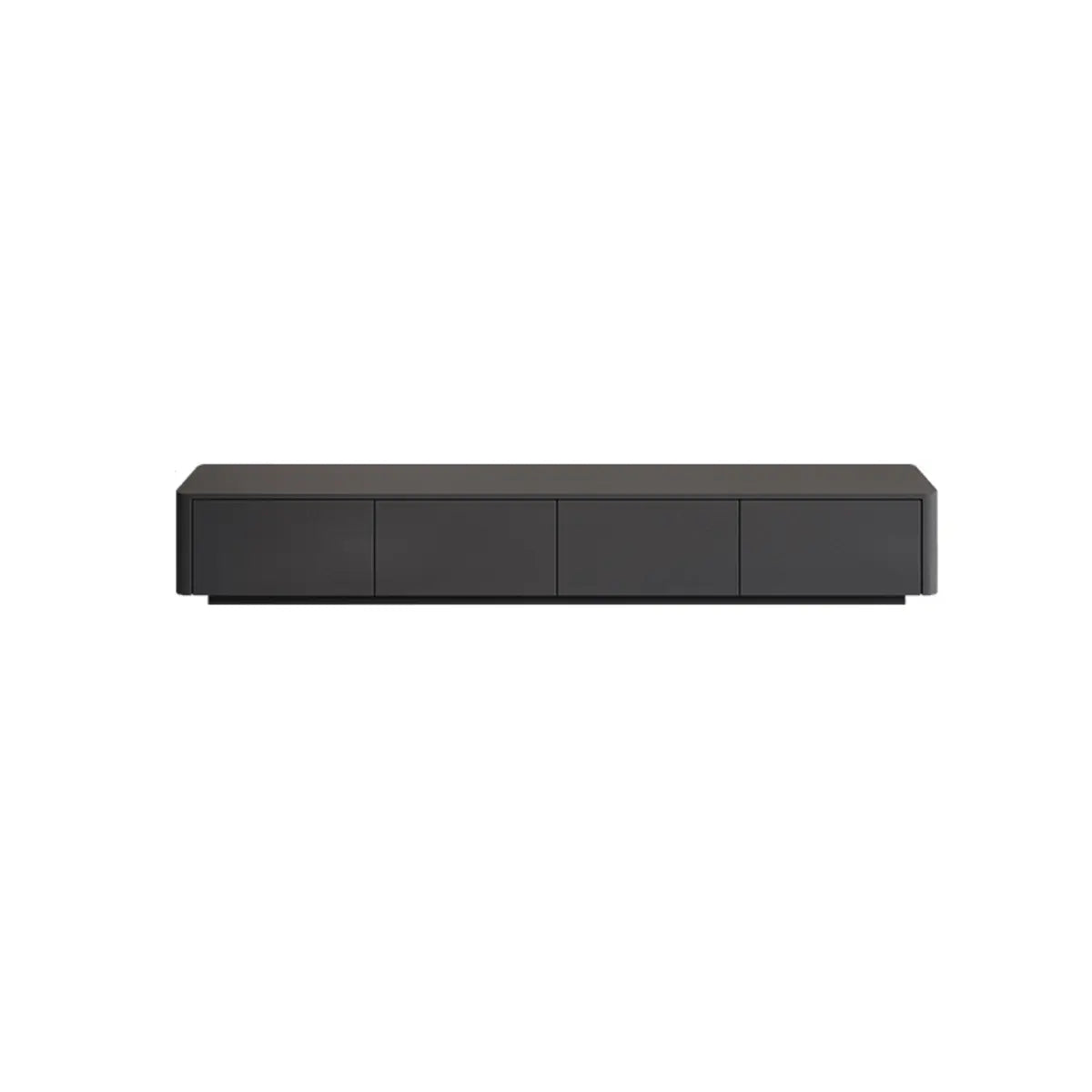 Simplistic Black Wooden Drawers Rectangle TV Stand Image - 5