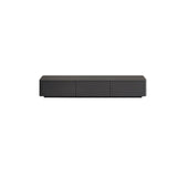 Simplistic Black Wooden Drawers Rectangle TV Stand Image - 6