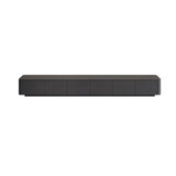 Simplistic Black Wooden Drawers Rectangle TV Stand Image - 7