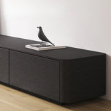 Simplistic Black Wooden Drawers Rectangle TV Stand Image - 8