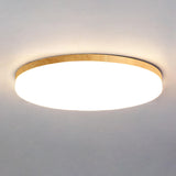 Simplistic Circular Wooden Flush Mount Ceiling Light Image - 10