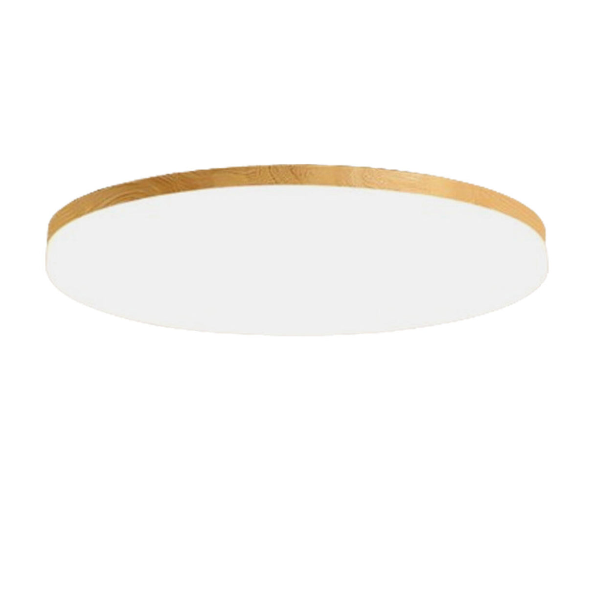 Simplistic Circular Wooden Flush Mount Ceiling Light Image - 9