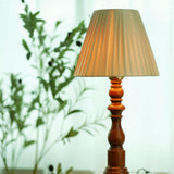 Simplistic Classical Fabric Lampshade Wooden Table Lamp Image - 6