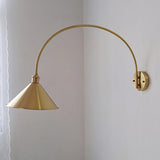 Simplistic Globe Glass Shade Gold Arc Wall Sconce Image - 12