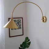 Simplistic Globe Glass Shade Gold Arc Wall Sconce Image - 18