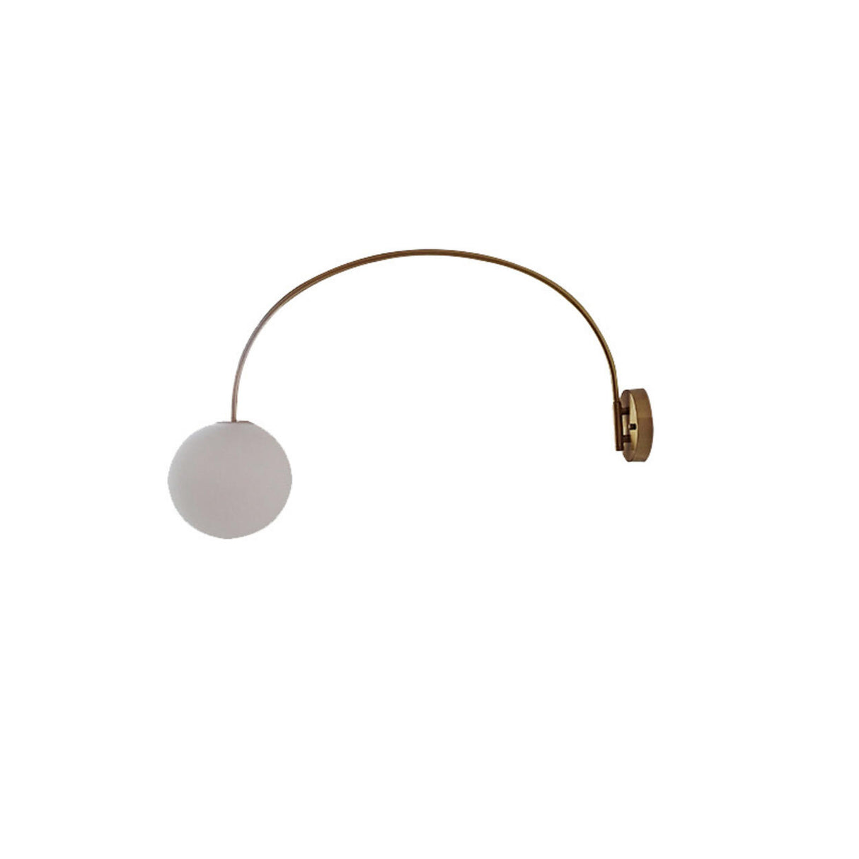 Simplistic Globe Glass Shade Gold Arc Wall Sconce Image - 5