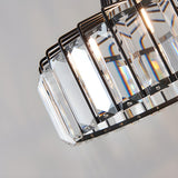 Simplistic Modern Clear Rock Crystal Drum Pendant Light Image - 19