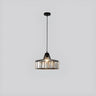 Simplistic Modern Clear Rock Crystal Drum Pendant Light Image - 2