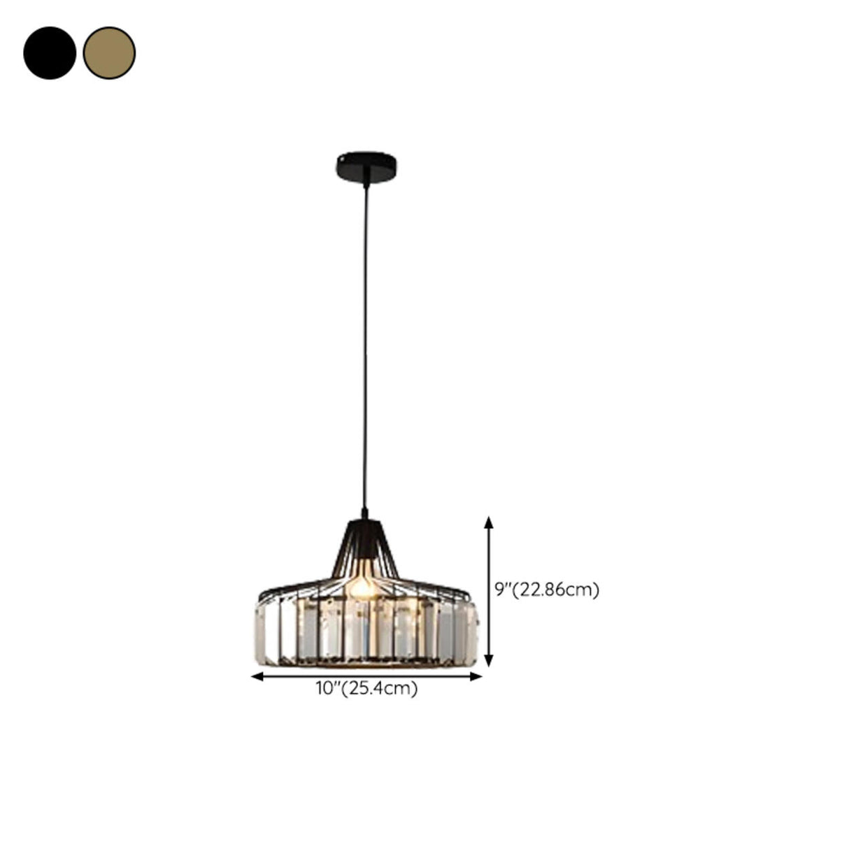 Simplistic Modern Clear Rock Crystal Drum Pendant Light 