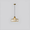 Simplistic Modern Clear Rock Crystal Drum Pendant Light Image - 3