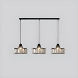 Simplistic Modern Clear Rock Crystal Drum Pendant Light Image - 9