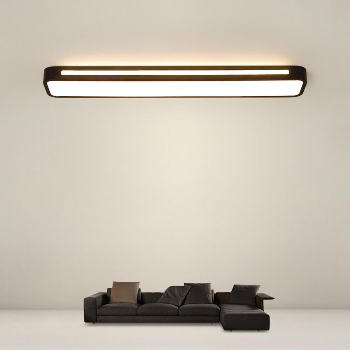 Simplistic Strip Rectangular LED Flush Mount Light Image - 4