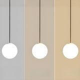 Simplistic White Adjustable Globe Island Hanging Light Image - 8