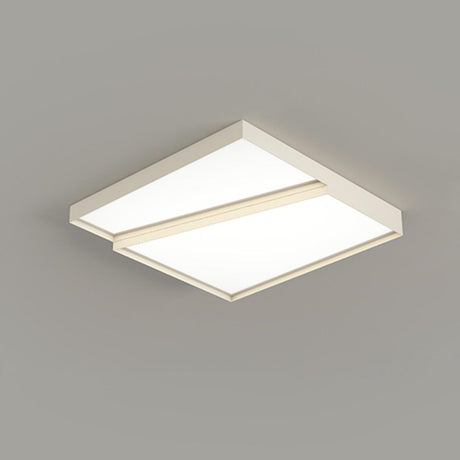 Simplistic White Cutting Round Flush Mount Lamp 2-Light Image - 2