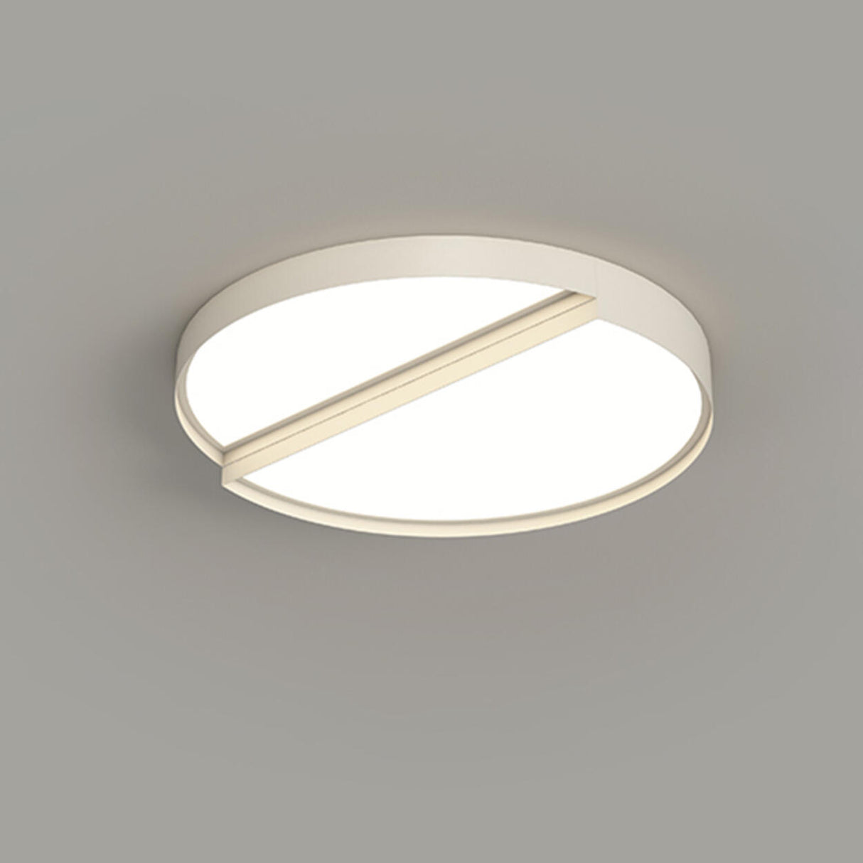 Simplistic White Cutting Round Flush Mount Lamp 2-Light Image - 3