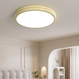 Simplistic Yellow Circular LED Flush Mount Ceiling Lamp Image - 1