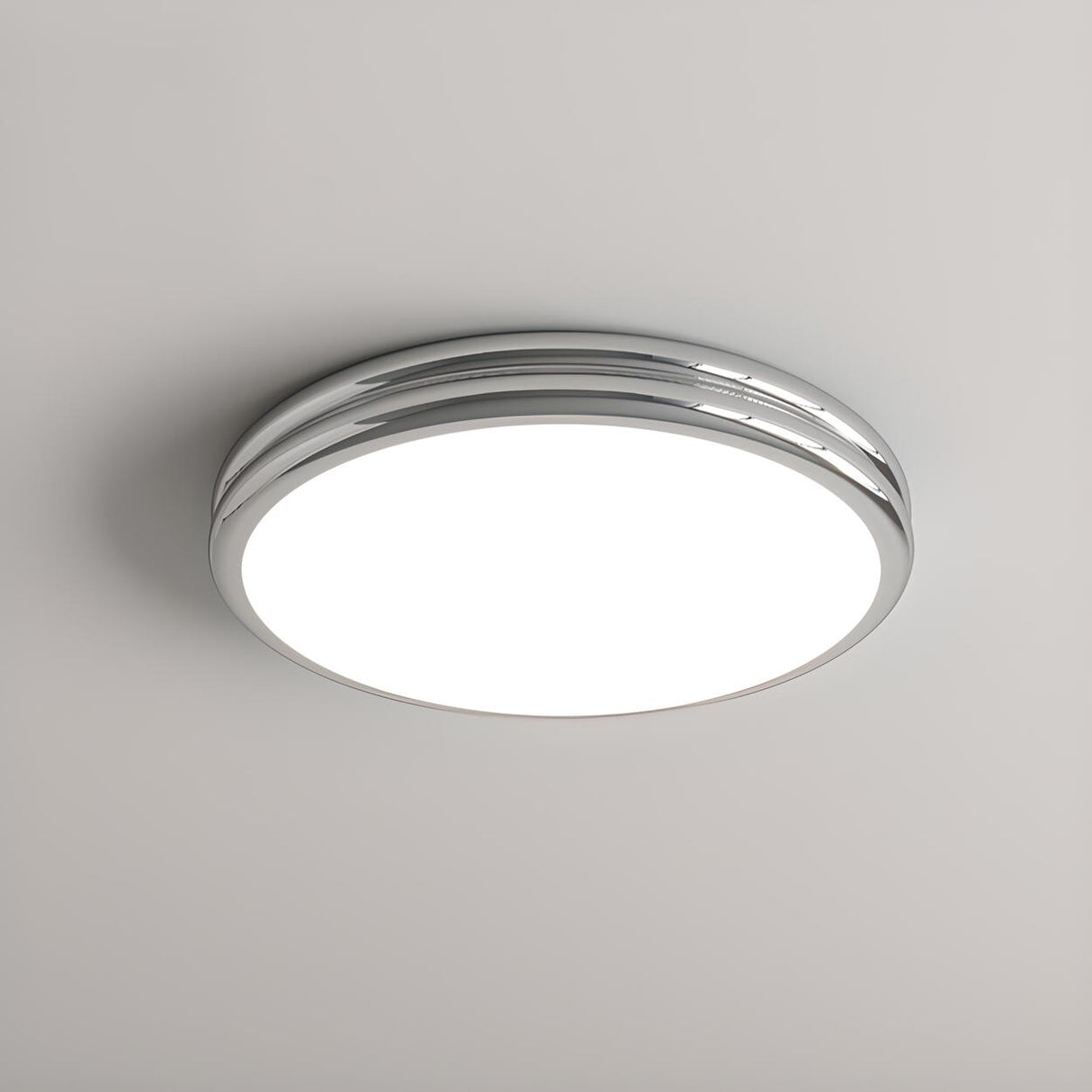 Simplistic Yellow Circular LED Flush Mount Ceiling Lamp Image - 10