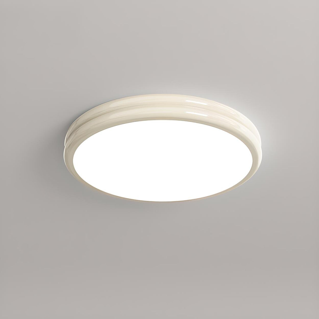 Simplistic Yellow Circular LED Flush Mount Ceiling Lamp Image - 11