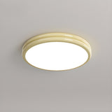 Simplistic Yellow Circular LED Flush Mount Ceiling Lamp Image - 12