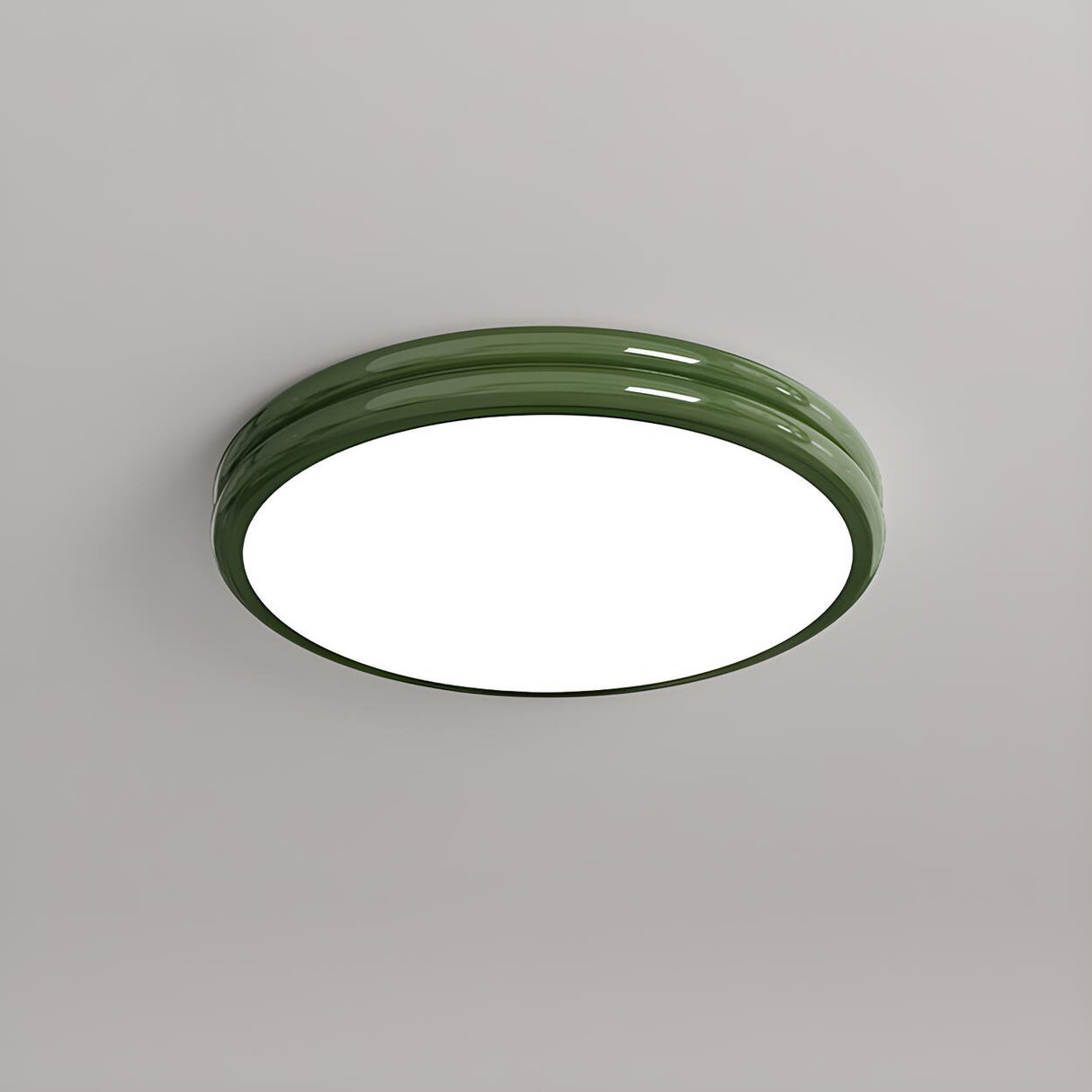 Simplistic Yellow Circular LED Flush Mount Ceiling Lamp Image - 13