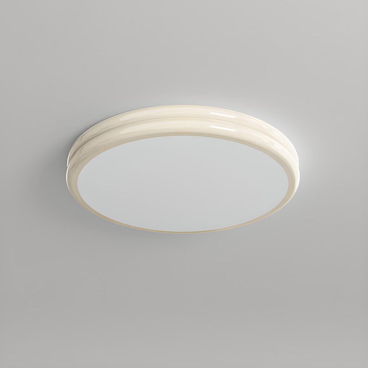 Simplistic Yellow Circular LED Flush Mount Ceiling Lamp Image - 14