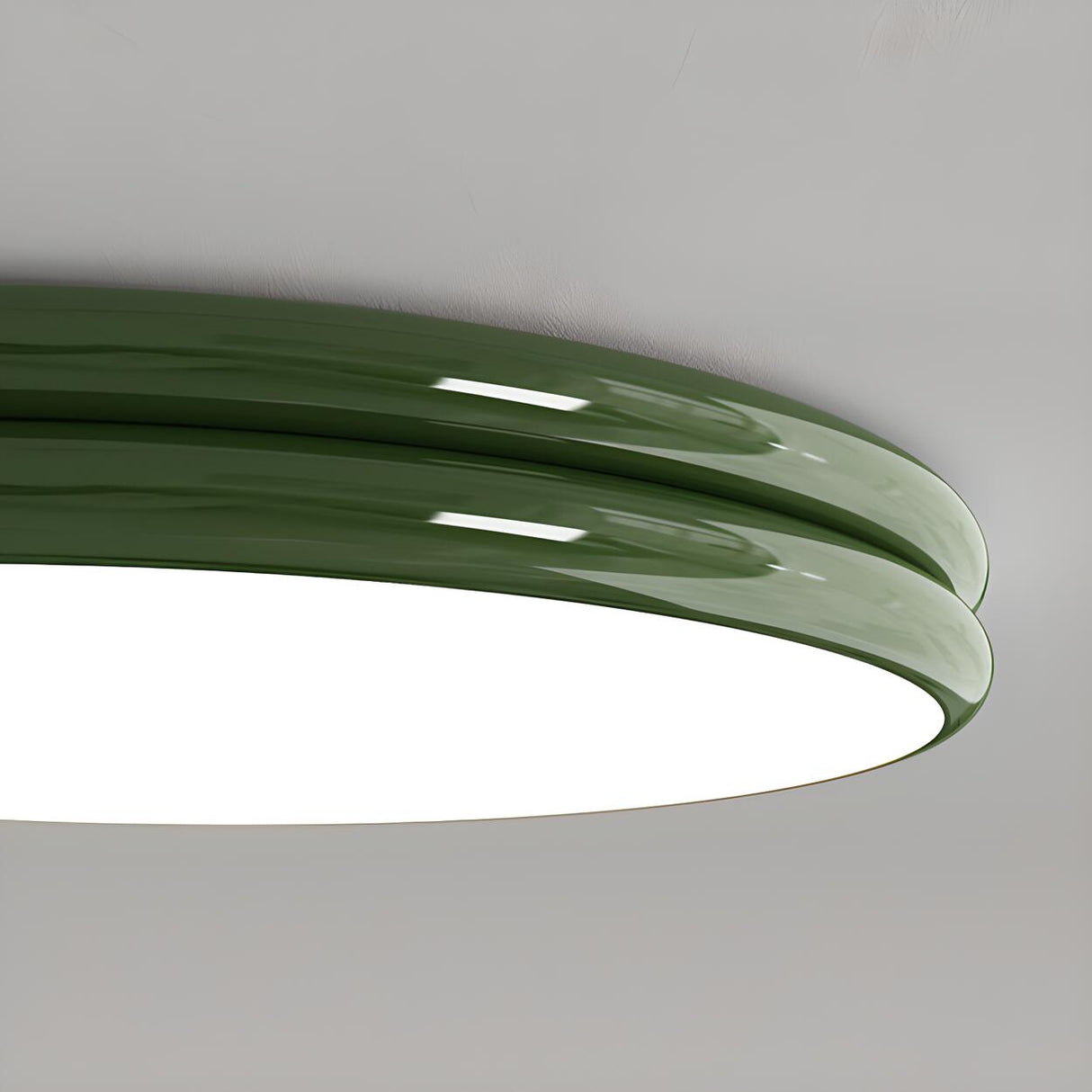 Simplistic Yellow Circular LED Flush Mount Ceiling Lamp Image - 17