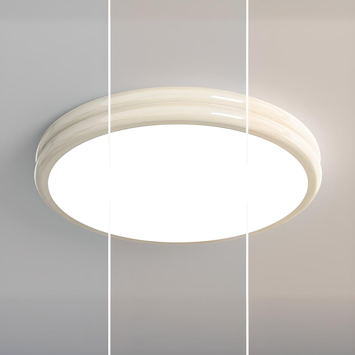 Simplistic Yellow Circular LED Flush Mount Ceiling Lamp Image - 18