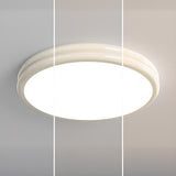 Simplistic Yellow Circular LED Flush Mount Ceiling Lamp Image - 18