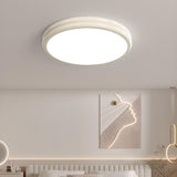 Simplistic Yellow Circular LED Flush Mount Ceiling Lamp Image - 3