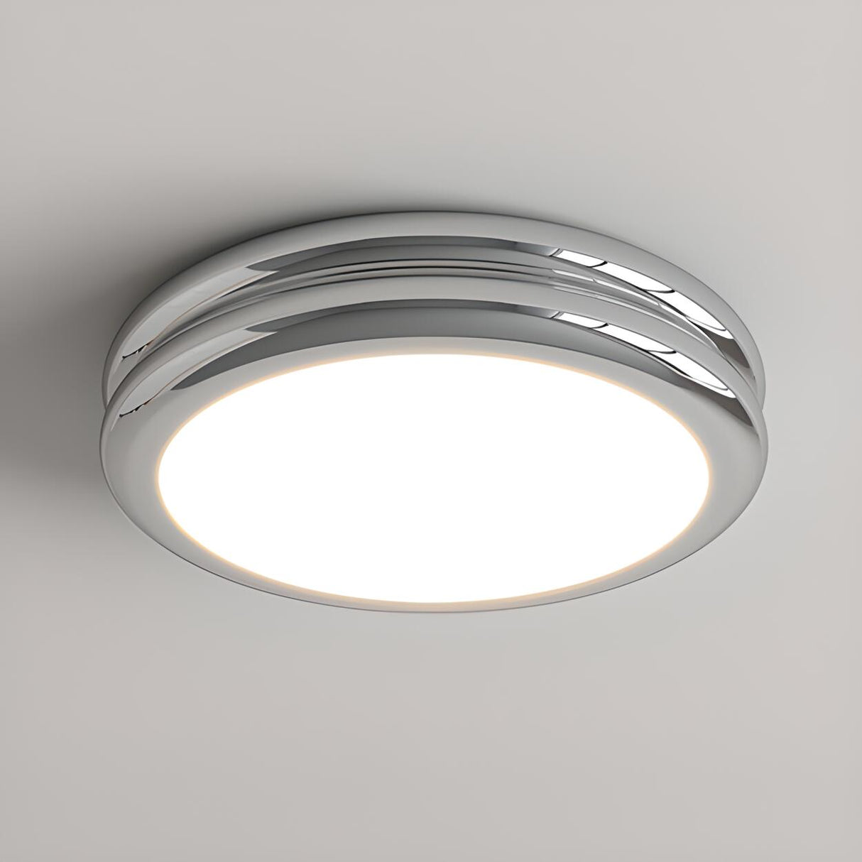 Simplistic Yellow Circular LED Flush Mount Ceiling Lamp Image - 6