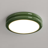 Simplistic Yellow Circular LED Flush Mount Ceiling Lamp Image - 9