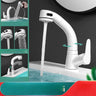 Single Handle Copper Low Arc Matte White Swivel Spout Faucet Image - 9