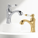 Single Handle Low Arc Copper Chrome Bathroom Faucet Image - 4