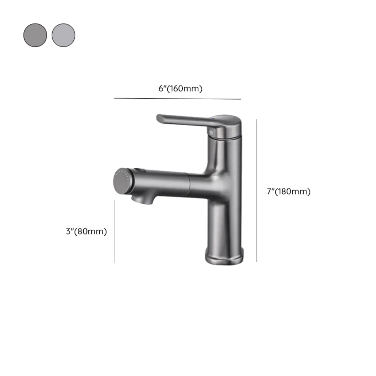 Single Handle Low Arc Spout Chrome Copper Bathroom Faucet 