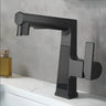 Single Handle Square White Swivel Spout Bathroom Faucet Image - 5