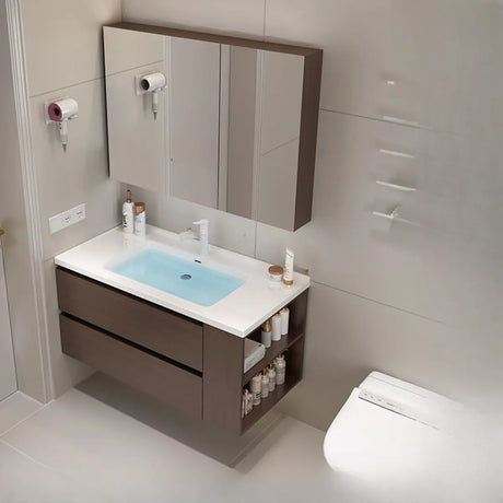 Single Sink Wood Storage Bathroom Vanity with Drawers Image - 1