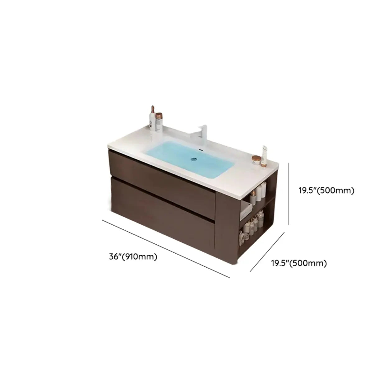 Single Sink Wood Storage Bathroom Vanity with Drawers Image - 10