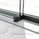 Single Sliding Clear Glass Black Framed Shower Door Image - 1