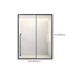 Single Sliding Clear Glass Black Framed Shower Door Image - 10