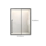 Single Sliding Clear Glass Black Framed Shower Door Image - 11