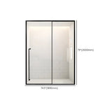 Single Sliding Clear Glass Black Framed Shower Door Image - 12