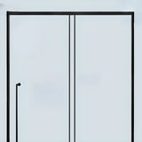 Single Sliding Clear Glass Black Framed Shower Door Image - 5